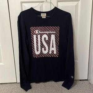 Champion navy long sleeve tee